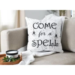 18"x18" 'Come For A Spell' Halloween Square Throw Pillow White/Black - Lush Décor 7 18"x18" 'Come For A Spell' Halloween Square Throw Pillow White/Black - Lush Décor -Lush Decor Store GUEST e37e983d c34e 4666 b9bc 2e3f54d45920