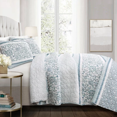 Nisha Reversible Quilt Set Blue - Lush Décor 7 Nisha Reversible Quilt Set Blue - Lush Décor - Image 5