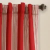 Lush Décor Julia Stripe Light Filtering Window Curtain Red Set 52x84