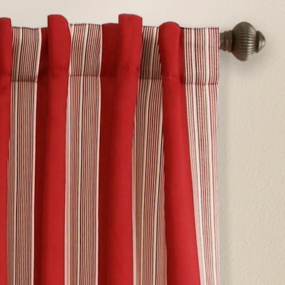 Lush Décor Julia Stripe Light Filtering Window Curtain Red Set 52x84 3 Lush Décor Julia Stripe Light Filtering Window Curtain Red Set 52x84