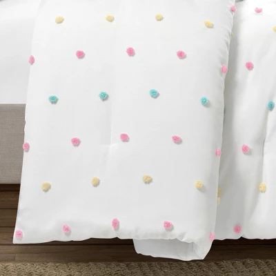 2pc Twin/Twin XL Rainbow Tufted Dot Oversized Kids' Comforter Set - Lush Décor: Teen Bedding, Microfiber, Polka Dots 5 2pc Twin/Twin XL Rainbow Tufted Dot Oversized Kids' Comforter Set - Lush Décor: Teen Bedding, Microfiber, Polka Dots - Image 3
