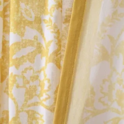 1pc 52"x84" Light Filtering Emma Textured Jacobean Curtain Panel Yellow - Lush Décor -Lush Decor Store GUEST e705067a a8a0 4ec0 a582 885d330b26c6