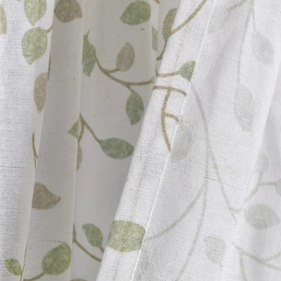 Lush Décor Linen Button Botanical Garden Window Curtain Panels Single 6 Lush Décor Linen Button Botanical Garden Window Curtain Panels Single - Image 4