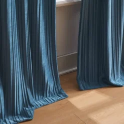 38"x34" Lush Decor Glam Pleated Velvet Light Filtering Window Curtain Panels Blue Pair -Lush Decor Store GUEST e906e01a 8616 487c a790 d67023a8f251 1