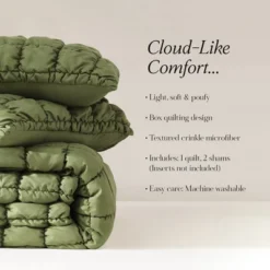 Lush Decor Full/Queen Puff Bed Blankets Green 3pc Set -Lush Decor Store GUEST ea8c73ee 58e9 4326 85e1 4ea957aff9cd