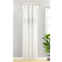 1pc 40"x84" Light Filtering Boho Macrame Tassel Curtain Panel White - Lush Décor -Lush Decor Store GUEST eb5a892d cb48 4e72 8492 5b5bd0404a7e