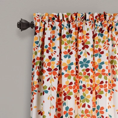 2pk 52"x108" Light Filtering Weeping Flower Curtain Panels Turquoise - Lush Décor: 108 Inch Botanical Curtains 3 2pk 52"x108" Light Filtering Weeping Flower Curtain Panels Turquoise - Lush Décor: 108 Inch Botanical Curtains