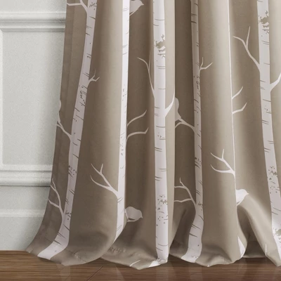Lush Décor Bird On The Tree Light Filtering Window Curtain Panels Wheat 52X84+2 Set 4 Lush Décor Bird On The Tree Light Filtering Window Curtain Panels Wheat 52X84+2 Set - Image 2