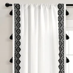 Lush Décor Aztec Diamond Border Tassel Window Curtain Panels Off White/Black Single 52X84 14 Lush Décor Aztec Diamond Border Tassel Window Curtain Panels Off White/Black Single 52X84 -Lush Decor Store GUEST ebe1755b dd2f 4643 ba58 75cc8e03b8d2