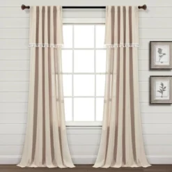 Set Of 2 (84"x52") Ivy Tassel Faux Linen Light Filtering Window Curtain Panels - Lush Décor 13 Set Of 2 (84"x52") Ivy Tassel Faux Linen Light Filtering Window Curtain Panels - Lush Décor -Lush Decor Store GUEST ecac8643 85db 4c50 ace7 222dde91d451