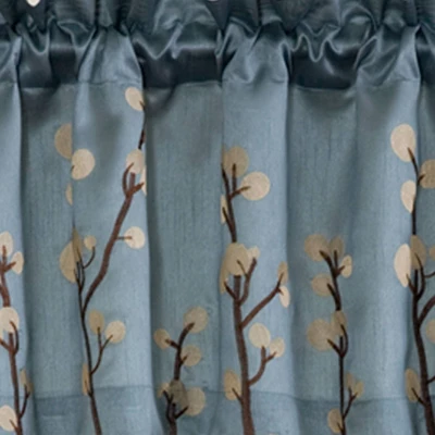 84"x18" Cocoa Flower Window Valance Blue - Lush Décor 4 84"x18" Cocoa Flower Window Valance Blue - Lush Décor - Image 2