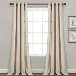 Set Of 2 (84"x52") Faux Linen Grommet Window Curtain Panels - Lush Décor -Lush Decor Store GUEST eefb0cc5 5207 4937 96be d083e96da26f