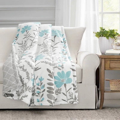 50"x60" Aprile Single Throw Blanket Blue - Lush Décor 3 50"x60" Aprile Single Throw Blanket Blue - Lush Décor