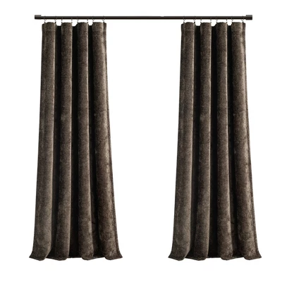 Lush Décor Aspen Luxury Velvet Chenille Window Curtain Panel Brown Single 52x84 7 Lush Décor Aspen Luxury Velvet Chenille Window Curtain Panel Brown Single 52x84 - Image 5