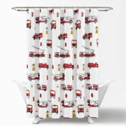 72"x72" Kids' Make A Wish Fire Truck Shower Curtain Single White/Red - Lush Décor -Lush Decor Store GUEST f2f13d85 ccf5 46b4 b978 f0bd9eb0912d
