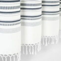 72"x72" Urban Woven Yarn Dyed Eco-Friendly Recycled Cotton Shower Curtain Navy - Lush Décor: Bathroom Accessory, Plain Weave -Lush Decor Store GUEST f39d18a0 35db 4cdd 8029 ebf727257aef