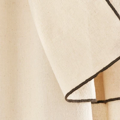 Lush Decor Modern Faux Linen Embroidered Edge With Attached Valance Window Curtain Panels Dark Linen 52X84 Set 3 Lush Decor Modern Faux Linen Embroidered Edge With Attached Valance Window Curtain Panels Dark Linen 52X84 Set