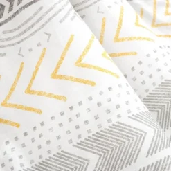 50"x60" Hygge Geo Reversible Cotton Throw Blanket Yellow/Gray - Lush Décor -Lush Decor Store GUEST f3cf4177 d8c8 415e a7ab d4a370cb6509