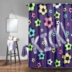 72"x72" Girls Soccer Kick Single Shower Curtain - Lush Décor -Lush Decor Store GUEST f5339d1b 5ab9 4a53 aae8 cb9ad229c856