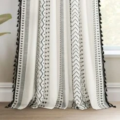 Lush Decor Hygge Boho Stripe Tassel Window Curtain Panels Black/White 52X84 Set -Lush Decor Store GUEST f537a81e 5ddb 473b 9a8b 82fd33fbca61