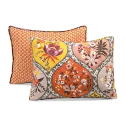 Lush Décor 3pc Bohemian Flower Reversible Oversized Cotton Quilt Set Orange/Lilac -Lush Decor Store GUEST f7bcb33c 096b 4f81 9f32 4a21341ac712
