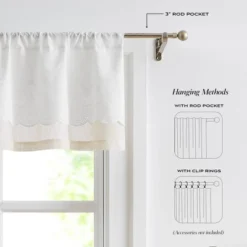 52"x18" Lush Decor Brigitte Embroidery Eyelet Scalloped Edge Valance Neutral Single -Lush Decor Store GUEST f7e5d506 2bc9 45e7 9564 85132c5b31fc