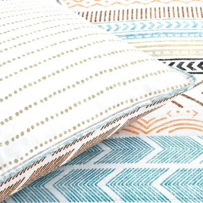 Lush Décor 3pc Hygge Geo Reversible Cotton Quilt & Sham Set 6 Lush Décor 3pc Hygge Geo Reversible Cotton Quilt & Sham Set - Image 4