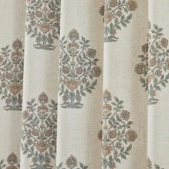 37"x84" Lush Decor Sofia Flower Block Bouquet Linen Textured Window Curtain Panels Clay/Teal Pair -Lush Decor Store GUEST fa990508 41dd 4e64 a823 7c560ce0343d