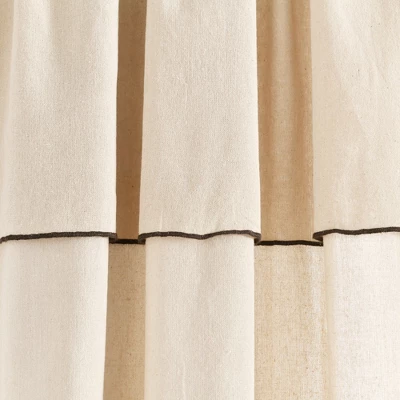 Lush Decor Modern Faux Linen Embroidered Edge With Attached Valance Window Curtain Panels Dark Linen 52X84 Set 4 Lush Decor Modern Faux Linen Embroidered Edge With Attached Valance Window Curtain Panels Dark Linen 52X84 Set - Image 2