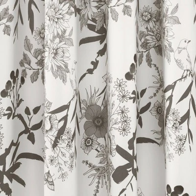 2pk 52"x108" Light Filtering Botanical Garden Curtain Panels White - Lush Décor 4 2pk 52"x108" Light Filtering Botanical Garden Curtain Panels White - Lush Décor - Image 2