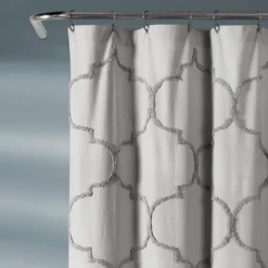 Avon Chenille Trellis Shower Curtain Light Gray - Lush Décor -Lush Decor Store GUEST fec50dee c050 492c 9383 2f018efbb3bb